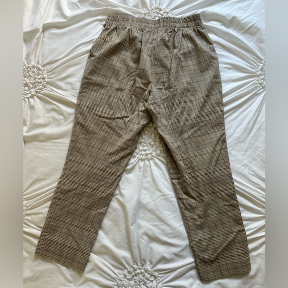 Cropped Checkered Tan Pants - Picture 3 of 3